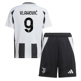 Dětské fotbalový komplet Juventus Dusan Vlahovic #9 Domácí košile 2024-25 Krátkým Rukávem